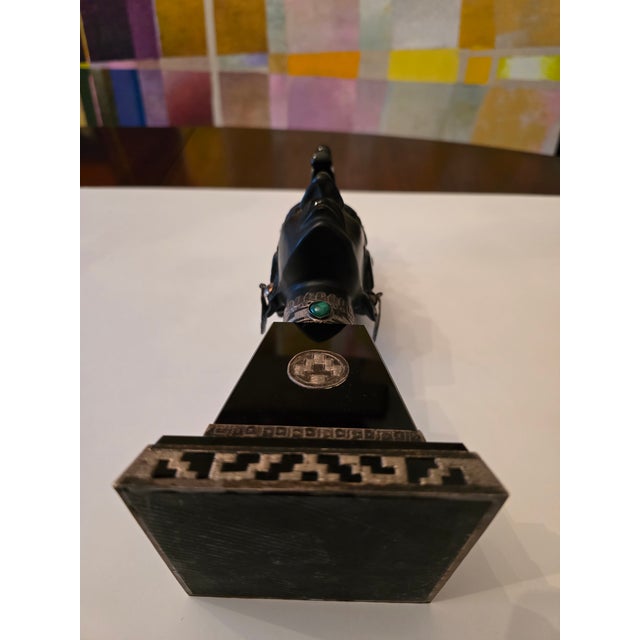 Vintage Exotic Silver Mounted Bust Sculpture Jeweled For Sale - Image 9 of 9