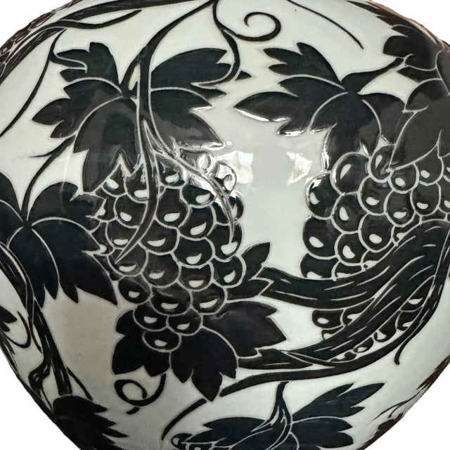 Black and White Sgraffito Pot For Sale - Image 9 of 11