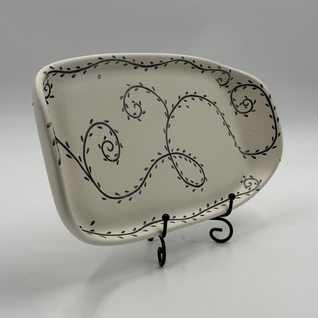 1980s 1980s Emilia Castillo Porcelain & Pure Silver Serving Platter, Mexican Modernism For Sale - Image 5 of 18