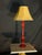 Textile Vintage Style Red Table Lamp With Beige Fabric Shade For Sale - Image 7 of 10