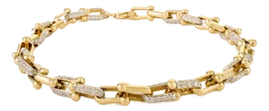 Modern 14k Gold Diamond Paperclip Link Bracelet