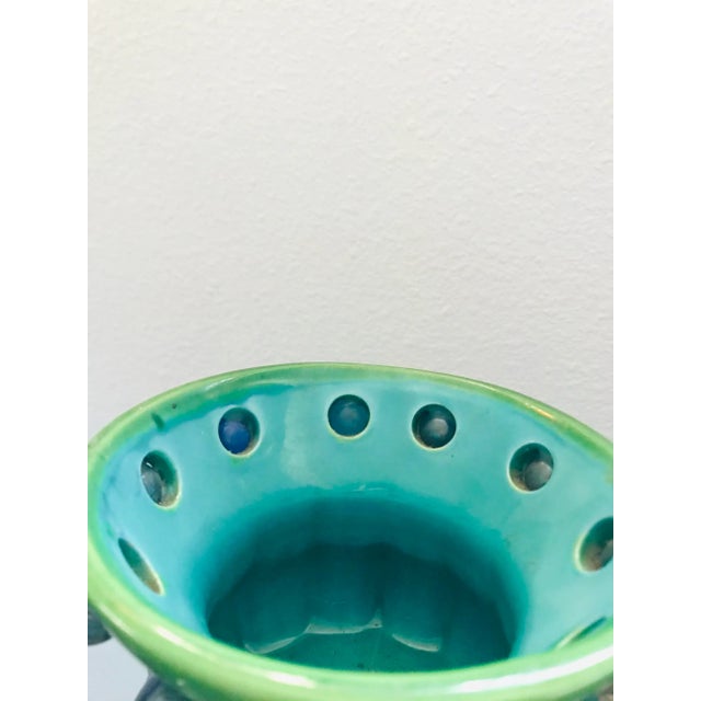 Mid 20th Century Art Deco Style Pair of Vintage Ceramic and Glass Cachepot Planters For Sale - Image 5 of 7