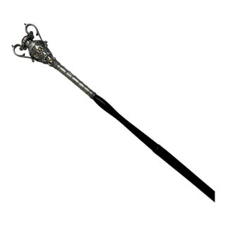 Antique Lady Gentlemans Sword English Walking Stick Cane Sterling Silver Wooden For Sale