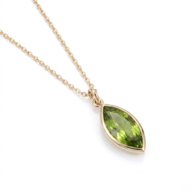 Not Yet Made - Made To Order Minimalist Peridot Necklace – August Birthstone Pendant for Women For Sale - Image 5 of 5