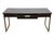 Wood Martin Furniture Axis Collection Contemporary Modern 64" Writing Desk - Mocha Finish W. Bronze Finished Metal Frame For Sale - Image 7 of 15