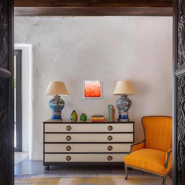 Orange Glowing Sunset II - Vibrant Warm Tone Textured Abstract Original Artwork by Frederic Paul For Sale - Image 8 of 9