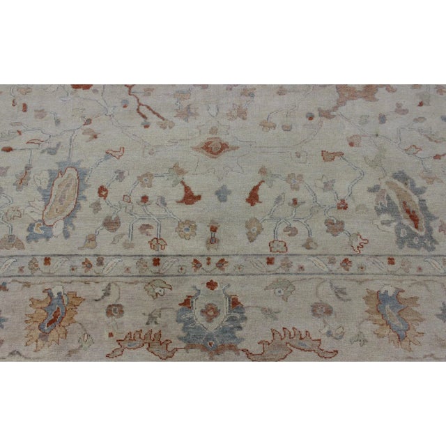 Modern Oushak Rug With All-Over Floral Design in Wool by Keivan Woven Arts For Sale - Image 9 of 12