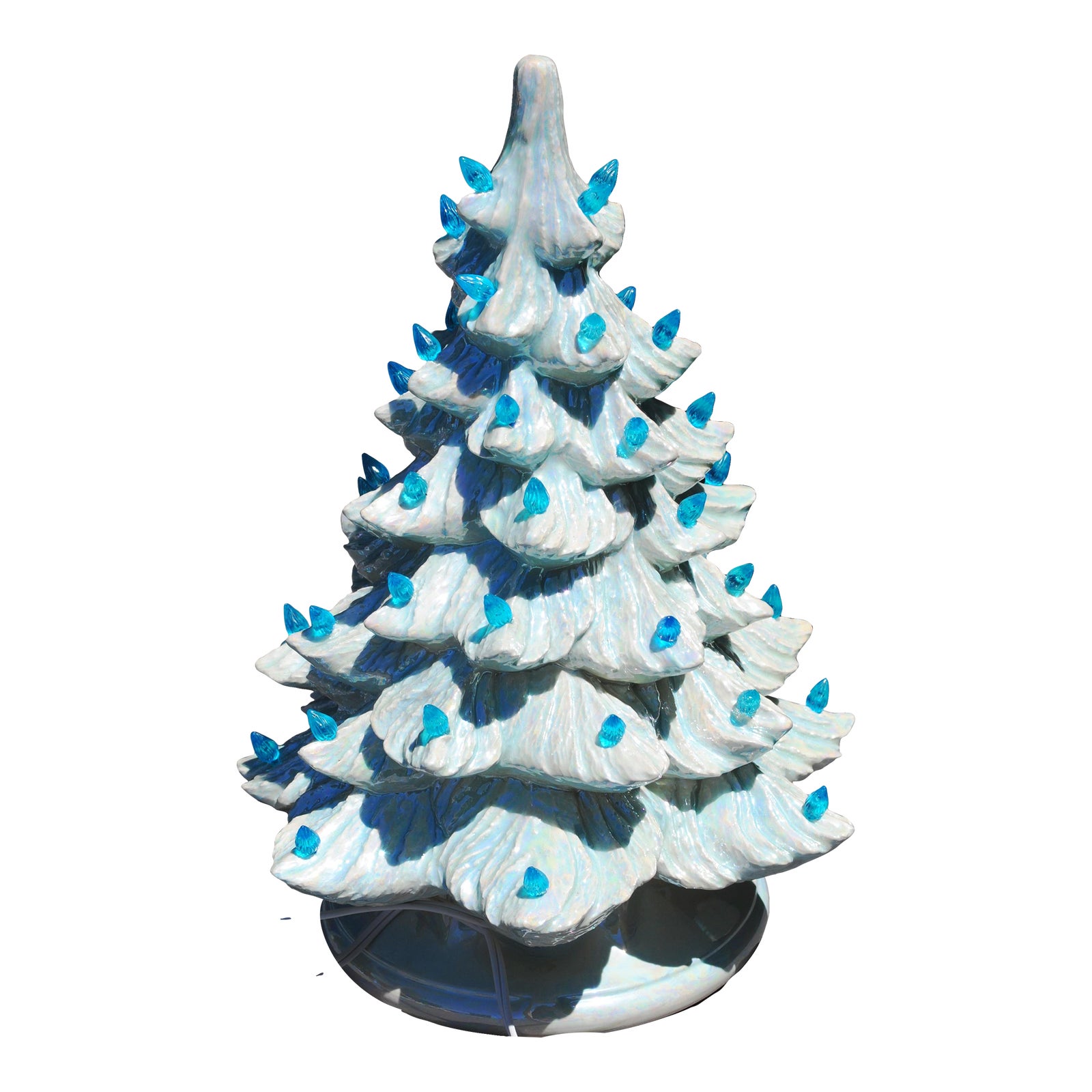 Vintage Late 20th Century Light Blue Opalescent Ceramic Table Top