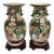 Pair Chinese Nanking Crackle Glaze Famille Verte Warrior Vases With Dragons, Late Qing C. 1880 For Sale