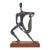 Simon Gordon Mid Century Brutalist Iron Sculpture Man With Fish For Sale