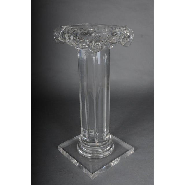 Gold Hollywood Regency Style Acrylic Column For Sale - Image 8 of 18