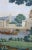 Boho Chic Hand Painted Vintage French Parisian Riverside Landscape Mural Panels | Set of 5 Panels 3ft×8ft Custom Panoramic Scenic Wallpaper For Sale - Image 3 of 4
