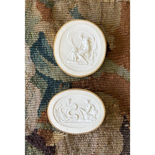 Metal 19th Century Italian Plaster Intaglio Reliefs by John Tyrell - A Pair For Sale - Image 7 of 8