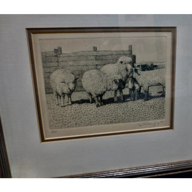 1980s Sheep Etching by Jim Pollard Dated 81 For Sale - Image 5 of 7