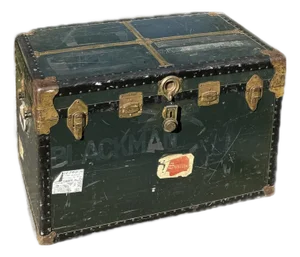 The Antique 1920s Steamer Trunk, a Type of Luggage Historically Used for Extended Travel by Steamship, Train, or Stagecoach.