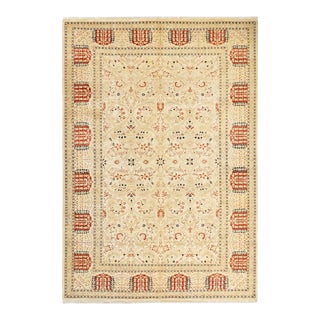 Mogul Collection Hand-Knotted Area Rug - Ivory 6' 4" x 9' 2" For Sale