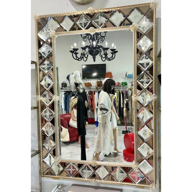 Price reduced $5,000. Now only $3,625! Stunning Vintage Handmade Venetian Mirror - Made by Fratelli Barbini! Unique,...