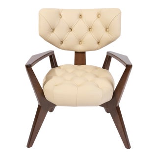 Mid-Century Modern Ash Solid Wood White Kendall Chair For Sale