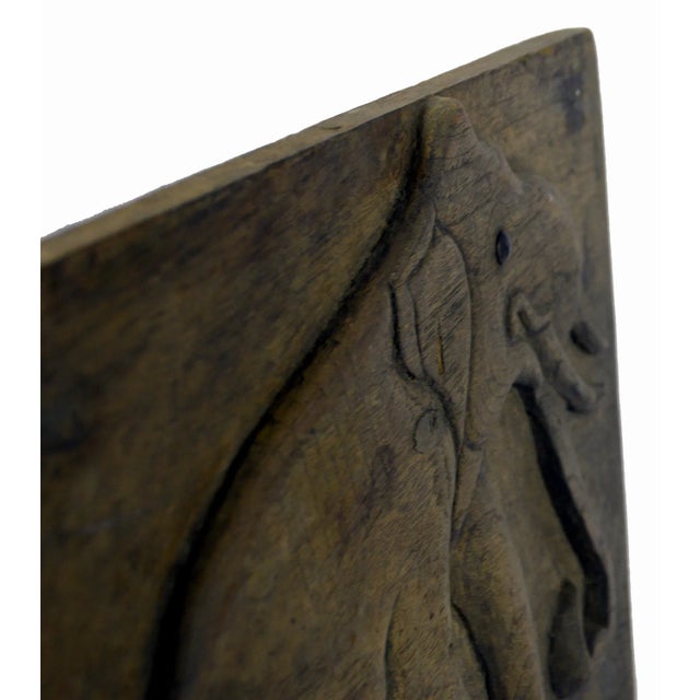 Thai Chiang Mai Bas Relief Wooden Carving For Sale - Image 5 of 6