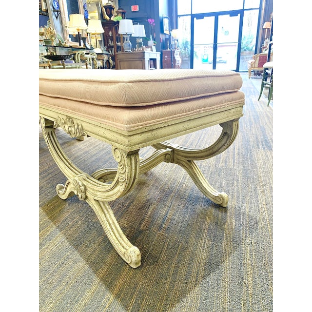 Pink Vintage Hollywood Regency Bench For Sale - Image 8 of 12