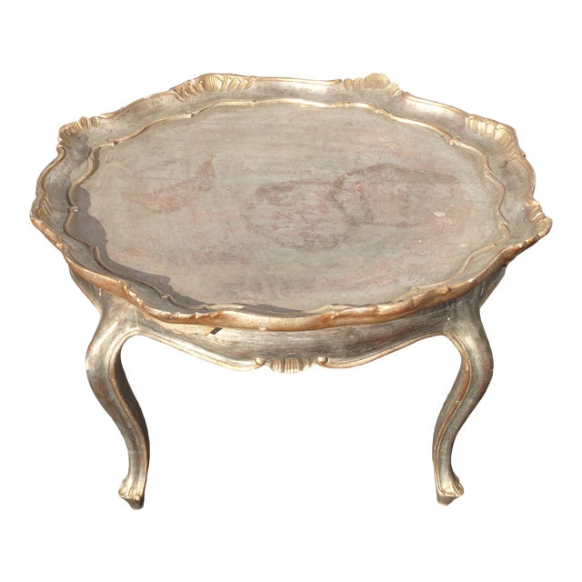 Vintage Italian French Scalloped Edge Silver Coffee Table Platter Made