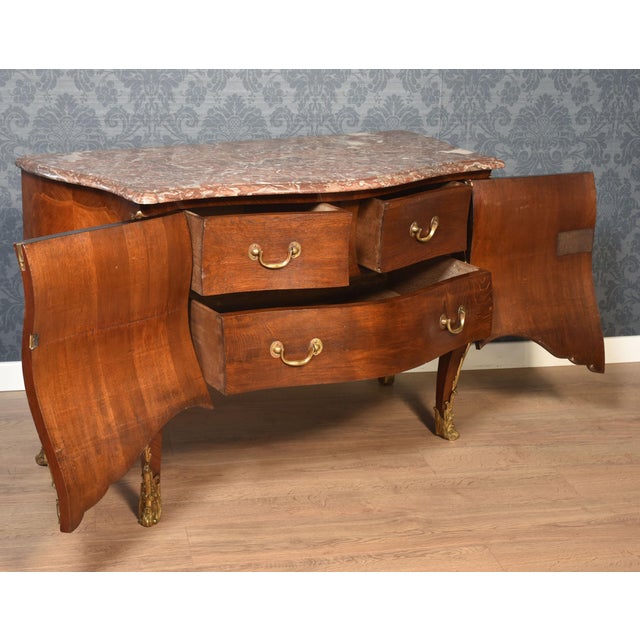 Antique French Gilt Bronze Mounted Kingwood Commode For Sale - Image 9 of 16