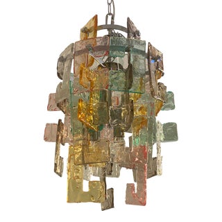 Contemporary Multicolors “Handmade C” Chandelier Murano Glass Style in Venini Style For Sale