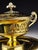 Superb complete sugar bowl (body + lid + base) in solid silver (950/1000) with gilt decoration, in the Empire style. A...