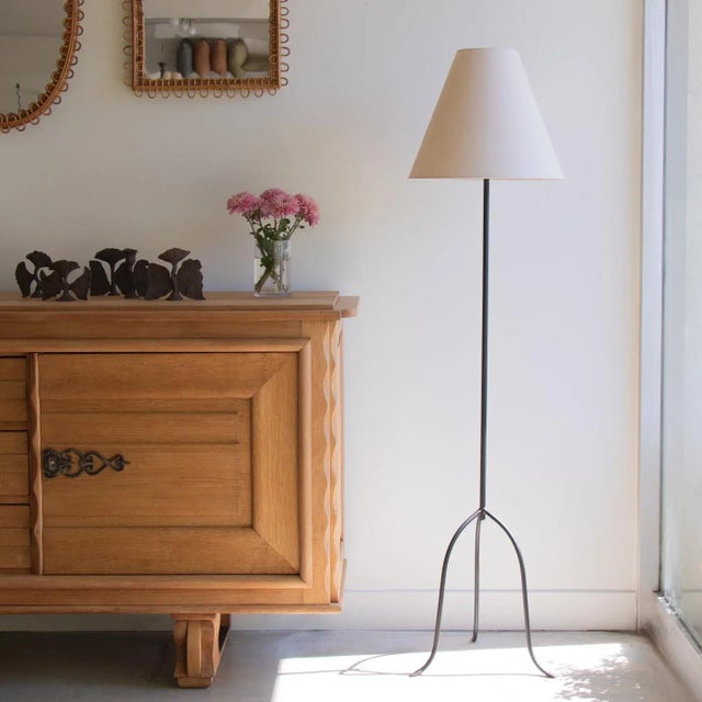 French Panoplie Iron Tripod Floor Lamp For Sale - Image 3 of 12