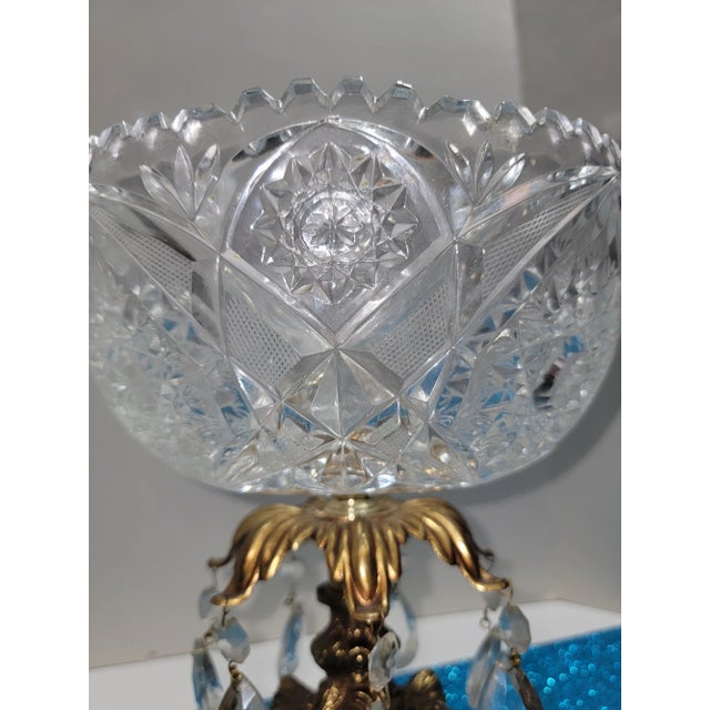 Mid 20th Century W. German Beyer Compote Crystal and Marble Base Compote For Sale - Image 4 of 12