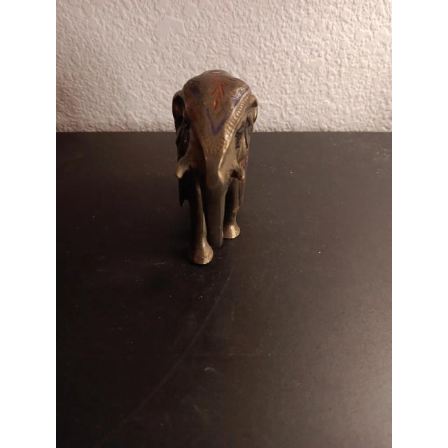 Safari 1970s Solid Brass Ornate Elephant Sculpture For Sale - Image 3 of 7