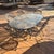 Traditional Vintage Wrought Iron Outdoor Table With Glass Top and 6 Chairs For Sale - Image 3 of 14