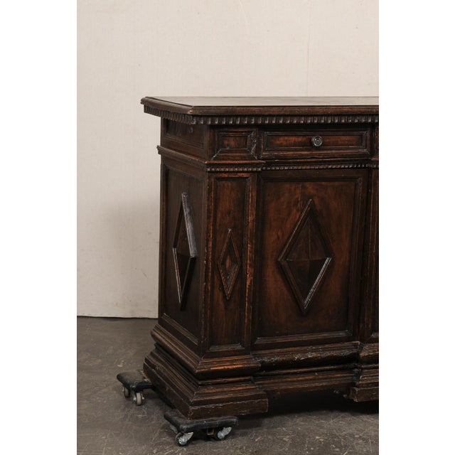 Early 18th C Italian Diamond Panel Credenza For Sale - Image 11 of 11