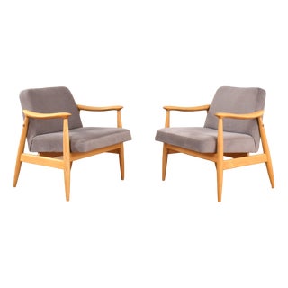 Mid-Century Modern Polish Lounge Chairs by J. Kędziorek, 1960s, Set of 2 For Sale