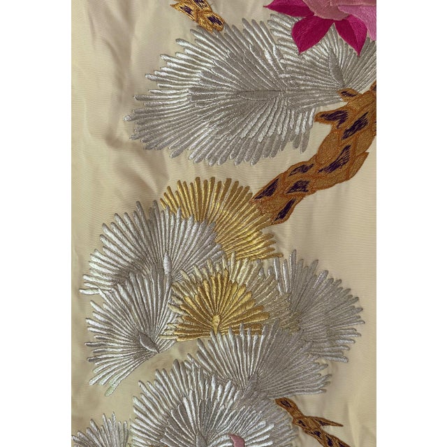 Vintage Japanese Ceremonial Wedding Kimono with Embroidery Designs For Sale - Image 4 of 13