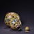 This exquisite double-gourd vase is crafted from a bronze body and richly decorated with hand-painted enamel. The vase...