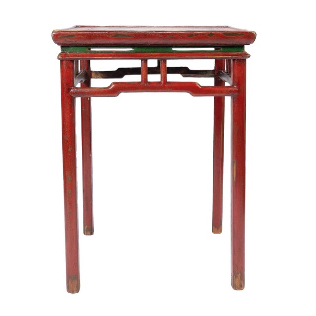 Tibetan Red Lacquered Side Table (1910) For Sale - Image 11 of 13