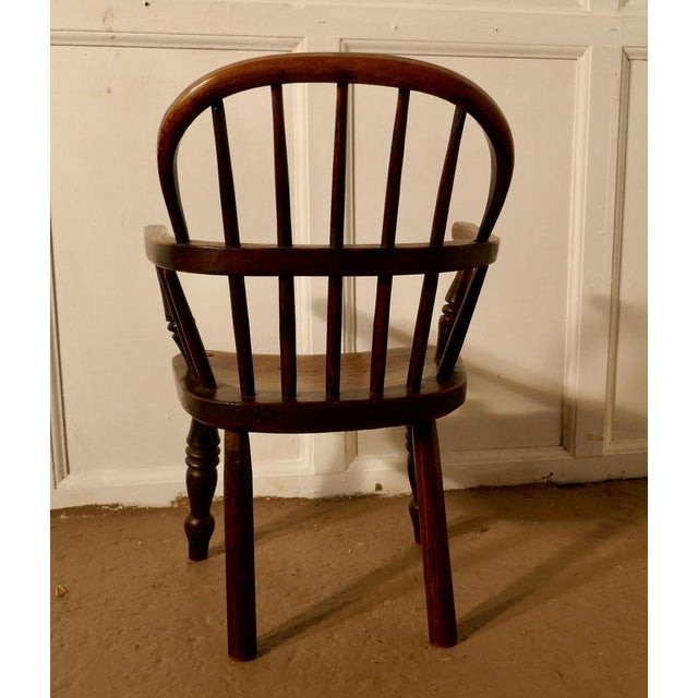 Early 19th Century Beech and Elm Childs Country Carver Chair, 1800s For Sale - Image 4 of 7