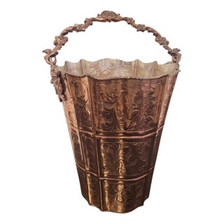Chiseled Copper Ice Bucket, 1970s For Sale