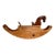 47” Vintage Handcrafted Rocking Horse Solid Cherry Wood,with Leather Bridle and Ears, Carved Mane For Sale