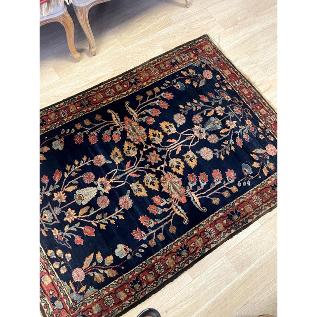 1900 - 1909 Antique Persian Sarouk Mahajiran Rug 3.3' X 5.2' (100cm X 158cm) 1900s For Sale - Image 5 of 10