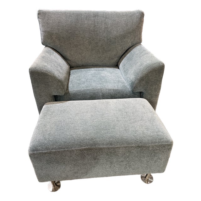 Fabrizi Custom Furniture Chair With Ottoman For Sale