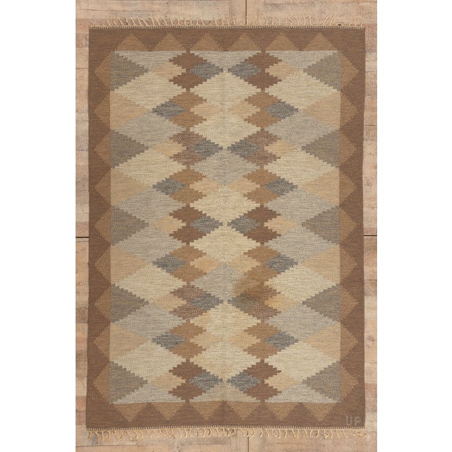 Vintage Swedish Rollakan Rug, 05'07 X 08'01 For Sale - Image 11 of 11