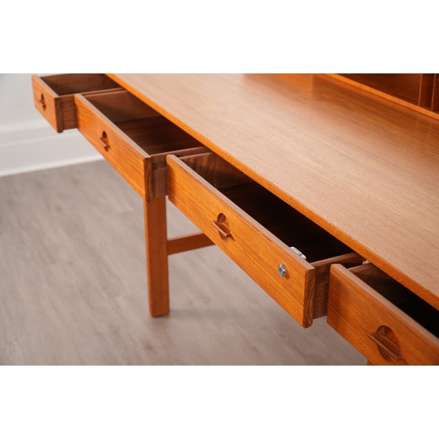 1970s Peter Løvig Nielsen Danish Teak Flip-Top Partner Desk For Sale - Image 12 of 16
