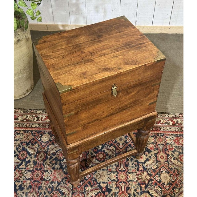 Nautical Teak Bottle Chest on a Stand For Sale - Image 4 of 13