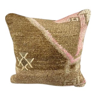 20 x 20 Rug Pillow Sultan's Tranquil Turkish Pillow Cushion Cover For Sale