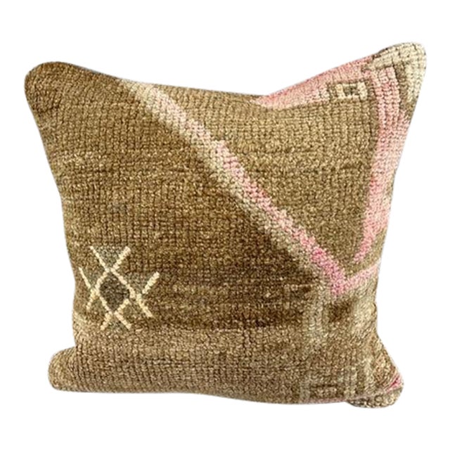 20 x 20 Rug Pillow Sultan's Tranquil Turkish Pillow Cushion Cover For Sale