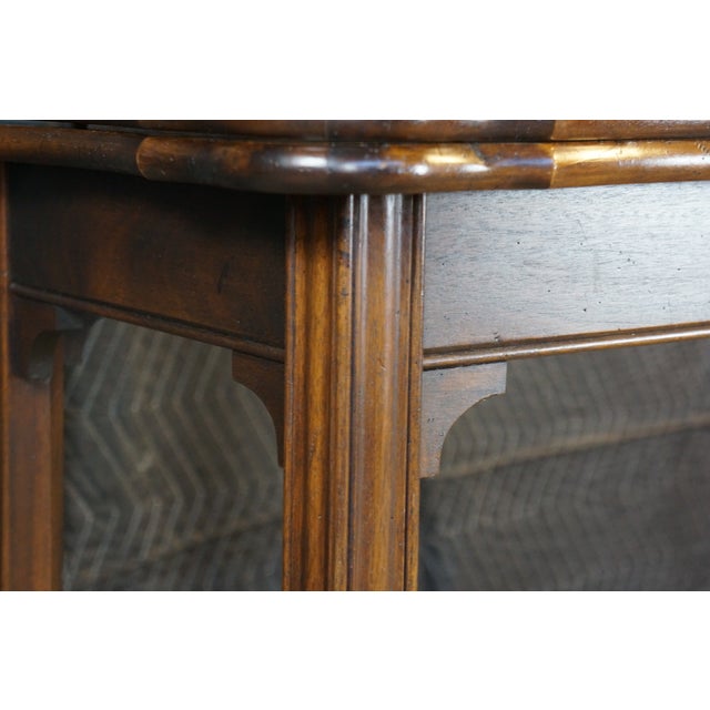 Brown Vintage Hekman Georgian Style Mahogany Flip Top Game Card Hall Console Table For Sale - Image 8 of 17
