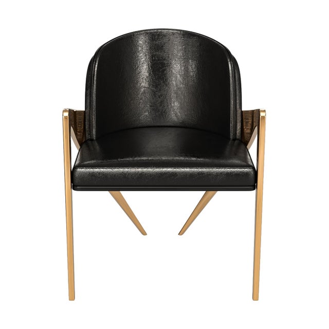 "Amalfi 2" Chair, With Bronze and Tailor Made Leather For Sale - Image 4 of 11