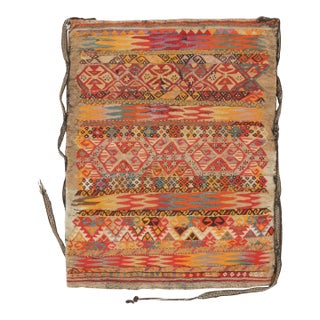 Antique Turkish Bag Textile, Vibrant Geometric Tribal Patterns - Rug & Kilim For Sale